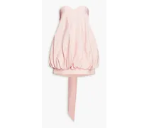 Strapless bow-embellished wool and silk-blend mini dress - Pink