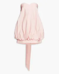 Valentino Garavani Strapless bow-embellished wool and silk-blend mini dress - Pink Pink