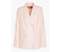 Steely double-breasted cotton-tweed blazer - Pink
