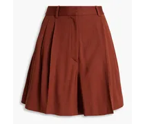 Talbot pleated crepe shorts - Brown