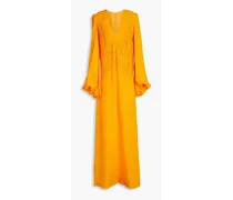 Katana appliquéd woven gown - Orange