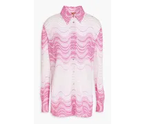 Metallic crochet-knit shirt - Pink