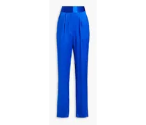 Remi silk-satin tapered pants - Blue