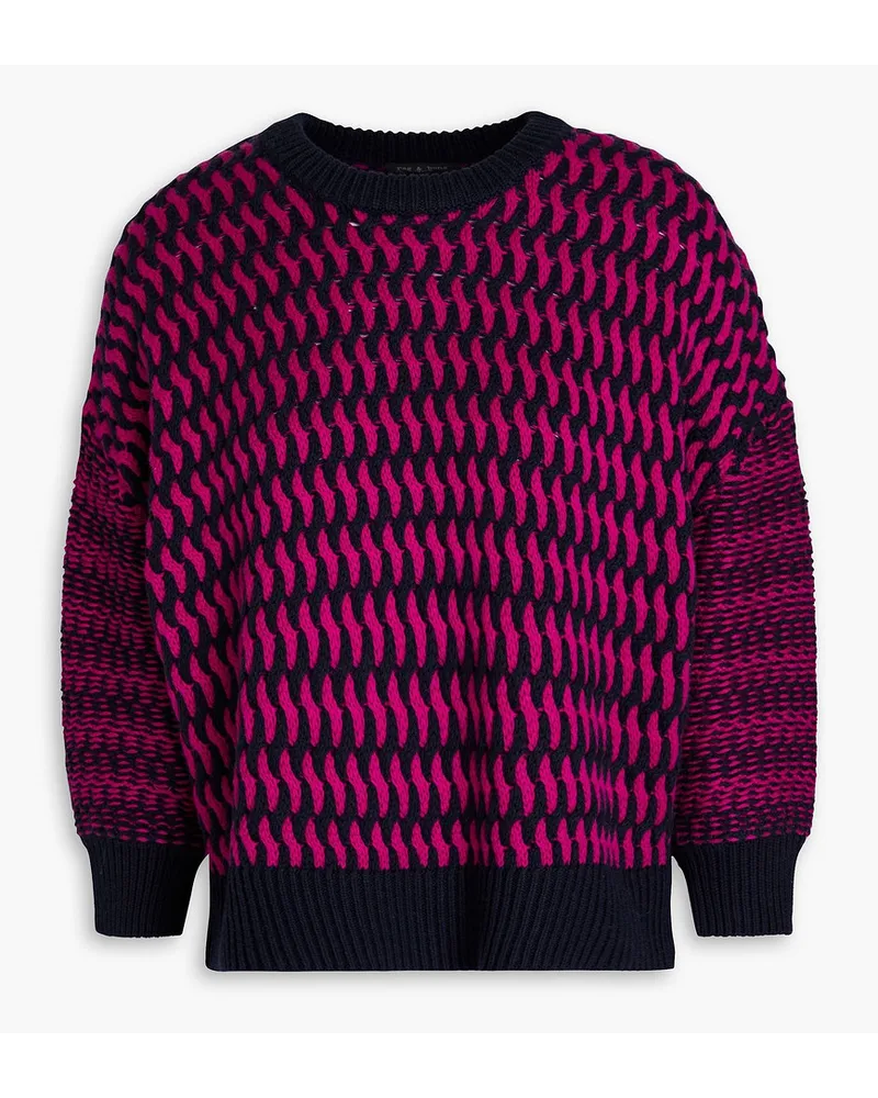 Rag & Bone Quinn cotton and cashmere-blend jacquard-knit sweater - Purple Purple