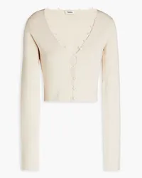 Nanushka Cropped stretch-knit cardigan - Neutral Neutral