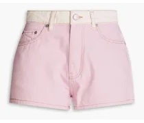Two-tone denim shorts - Pink