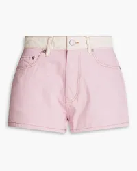 Ganni Two-tone denim shorts - Pink Pink