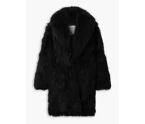 Sequin-lined cashmere coat - Black