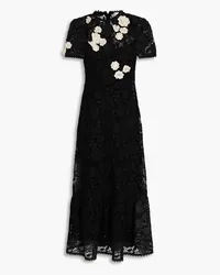 RED Valentino Appliquéd guipure lace midi dress - Black Black