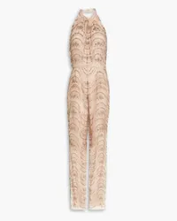 Valentino Garavani Embellished tulle jumpsuit - Neutral Neutral