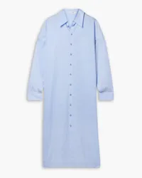 tibi Cotton-poplin midi shirt dress - Blue Blue