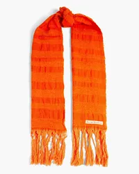 Acne Studios Vaiano striped bouclé-tweed scarf - Orange Orange