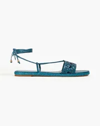 Tory Burch Basketweave leather espadrille sandals - Blue Blue