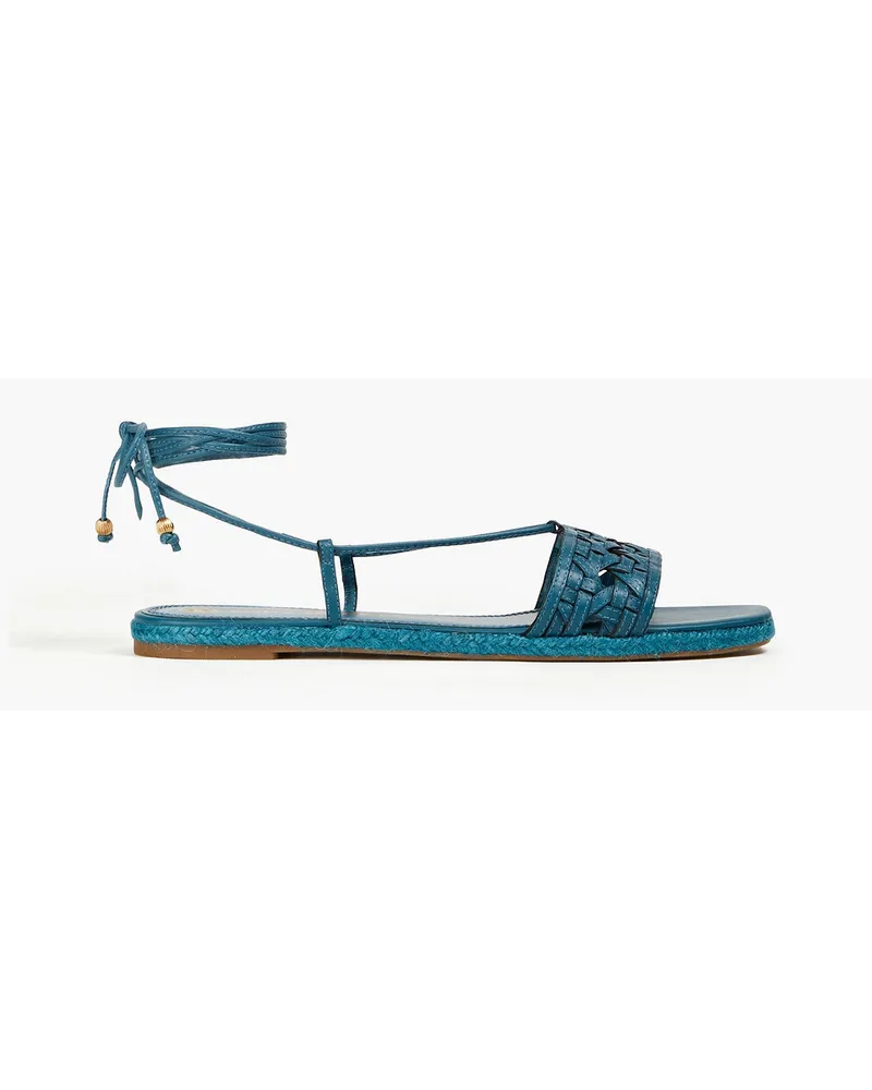 Basketweave leather espadrille sandals - Blue