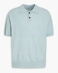 LE 17 SEPTEMBRE Wool-blend polo shirt - Blue Blue