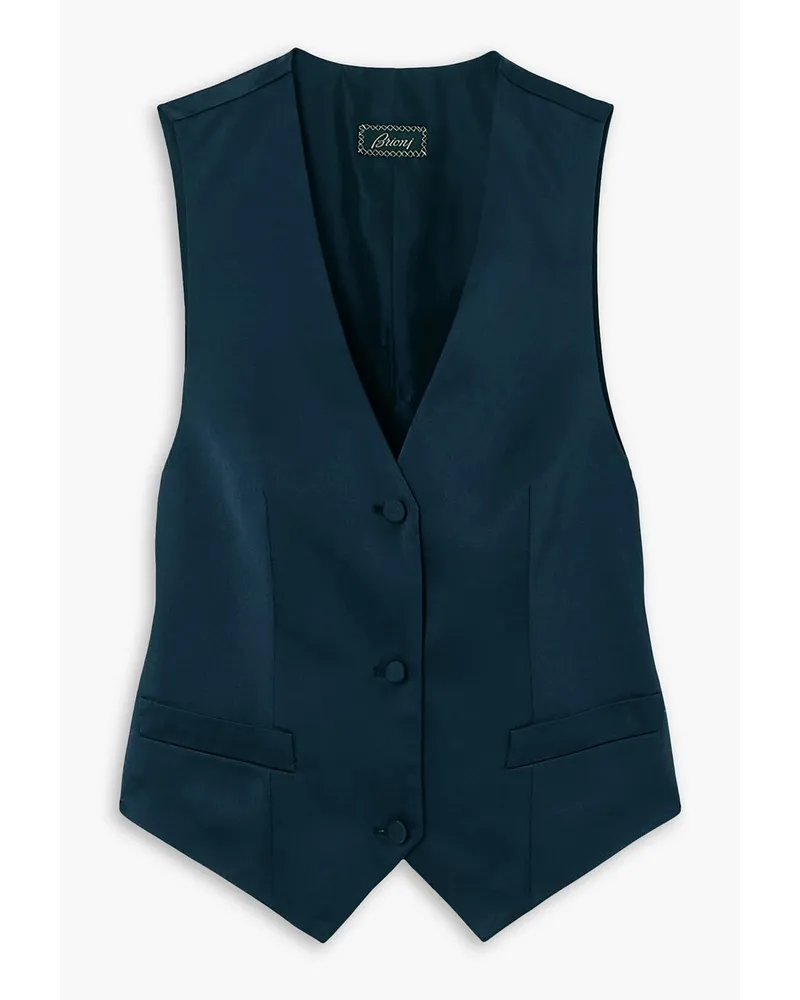 Brioni Silk-satin twill vest - Blue Blue