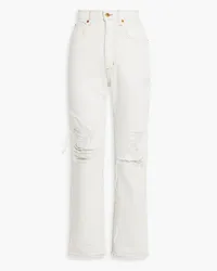 SLVRLAKE Dakota distressed high-rise straight-leg jeans - White White