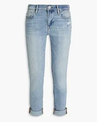 Frame Denim Le Garcon cropped distressed boyfriend jeans - Blue Blue