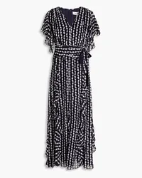 Diane von Furstenberg Ruffled printed chiffon midi dress - Black Black