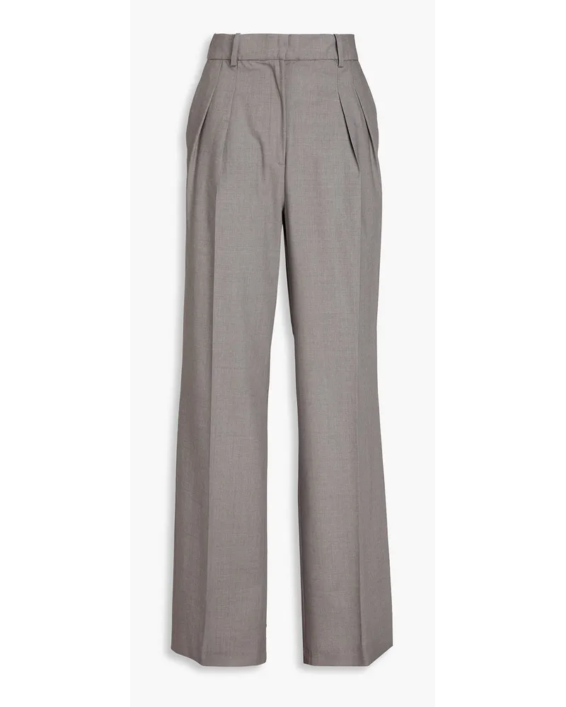 Loulou Studio Pleated wool-twill straight-leg pants - Gray Gray