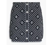 Metallic jacquard-knit mini skirt - Black