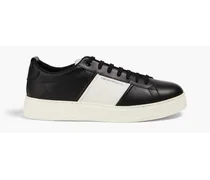 Two-tone leather sneakers - Black