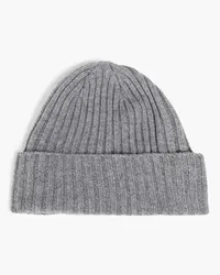 N.Peal Ribbed cashmere beanie - Gray Gray