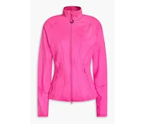 Logo-print stretch-jersey zip-up jacket - Pink