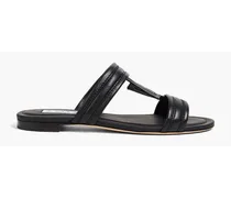 Double T leather sandals - Black