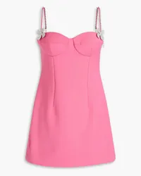 Area Crystal-embellished wool-blend crepe mini dress - Pink Pink