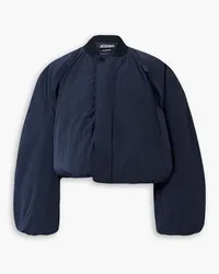 Jacquemus Bahia oversized cropped shell bomber jacket - Blue Blue