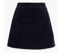 Cotton-blend corduroy mini skirt - Blue