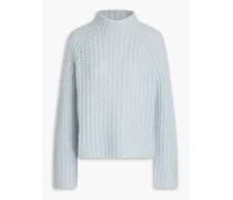 Ribbed-knit turtleneck sweater - Blue