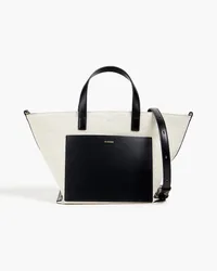 Jil Sander Leather-trimmed canvas tote - Black Black