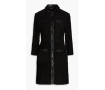 Cotton-blend bouclé-tweed mini dress - Black