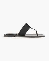 Rodebjer Roza leather-trimmed canvas sandals - Black Black