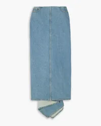 Magda Butrym Draped denim maxi skirt - Blue Blue