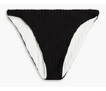 Annabelle reversible ribbed low-rise bikini briefs - Black