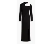 Embellished cutout cotton midi dress - Black