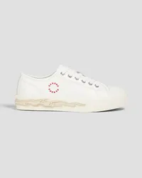 Sandro Logo-print leather sneakers - White White