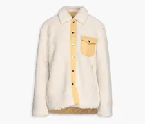 Elliot shell-trimmed fleece jacket - White