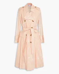 RED Valentino Double-breasted coated point d'esprit trench coat - Pink Pink