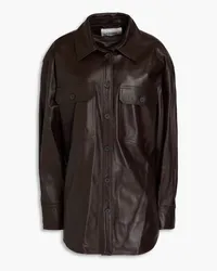 Frame Denim Oversized leather shirt - Brown Brown