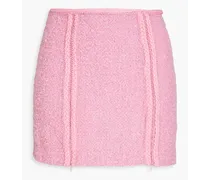 Lina zip-detailed bouclé-tweed mini skirt - Pink