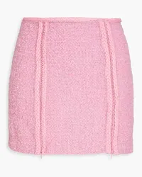 ROTATE Birger Christensen Lina zip-detailed bouclé-tweed mini skirt - Pink Pink