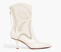 Mesh and leather ankle boots - White