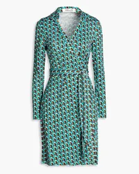 Diane von Furstenberg Jeanne printed silk-jersey wrap dress - Blue Blue