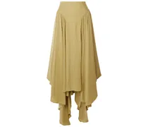 Arbor asymmetric silk-crepon maxi skirt - Green