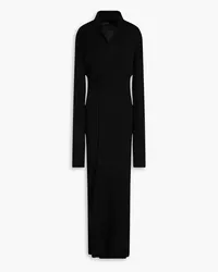 Balenciaga Ribbed silk maxi wrap dress - Black Black