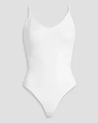 RE/DONE Open-back stretch cotton-jersey bodysuit - White White